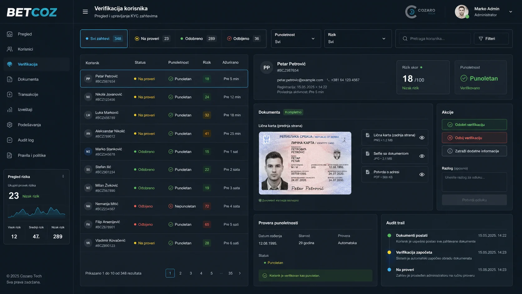BetCoz gaming betting and casino platform preview screenshot 6