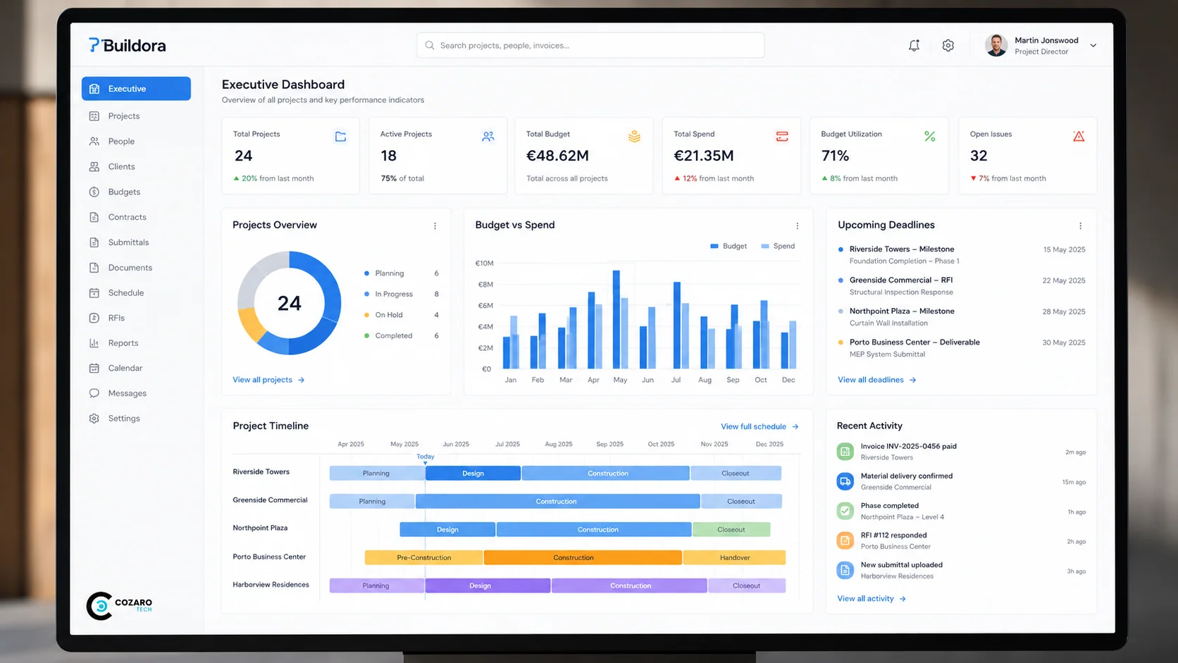 Buildora construction project management platform preview screenshot 2