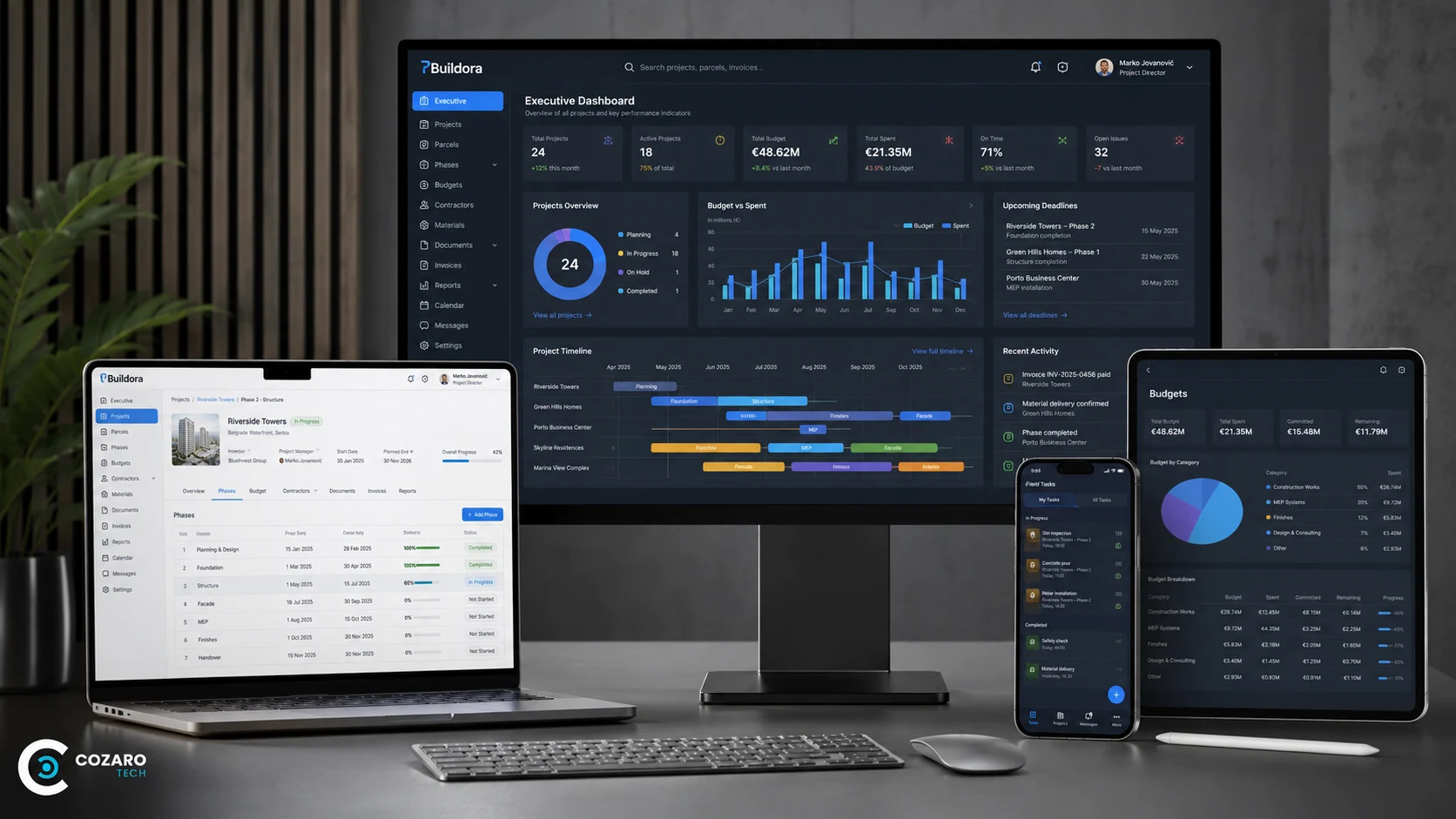 Buildora construction project management platform preview