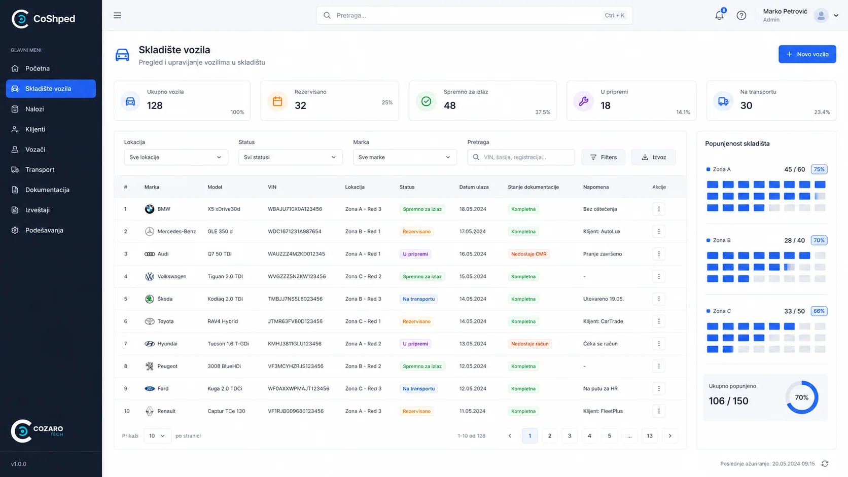 CoShped vehicle logistics platform preview screenshot 3