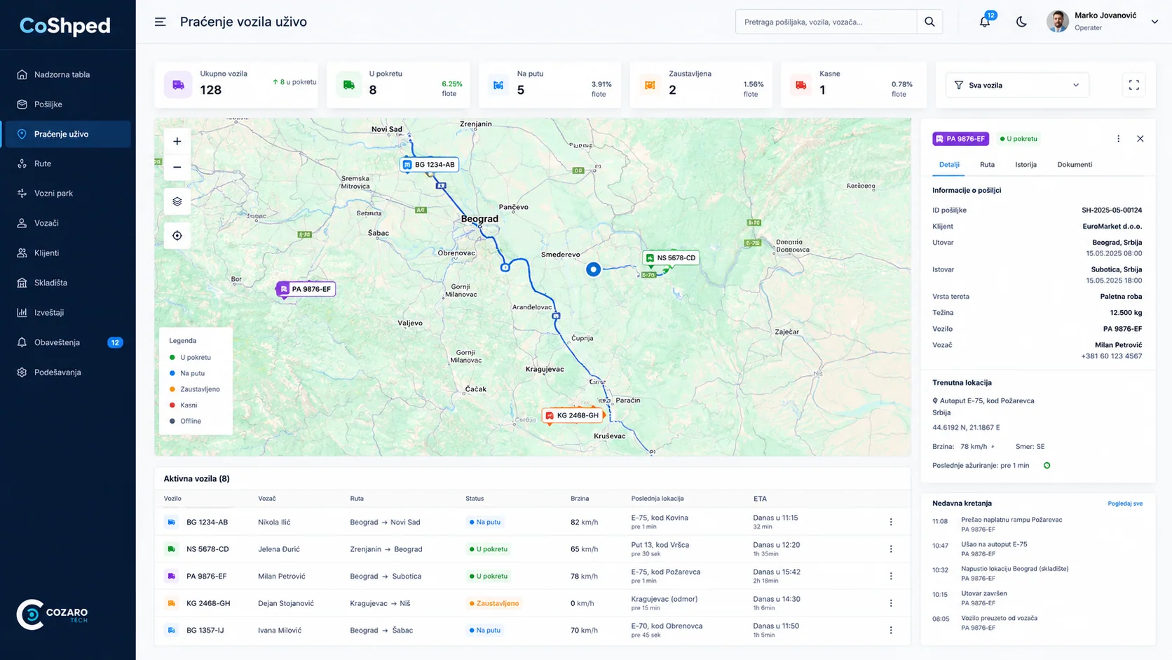 CoShped vehicle logistics platform preview screenshot 6