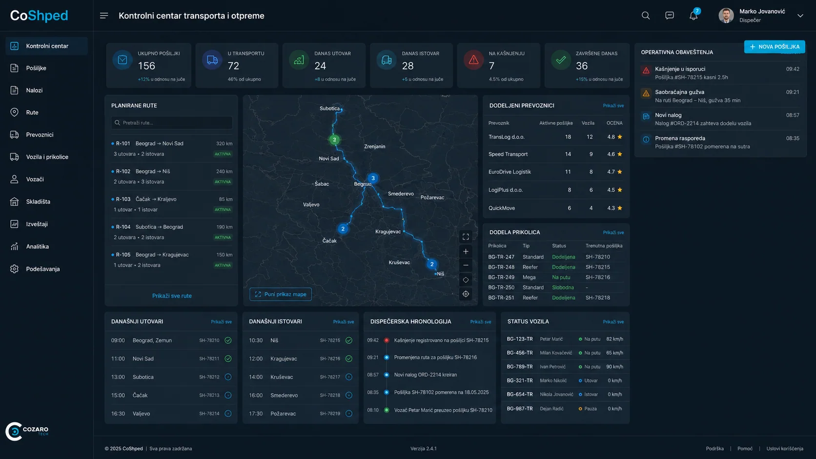 CoShped vehicle logistics platform preview screenshot 5