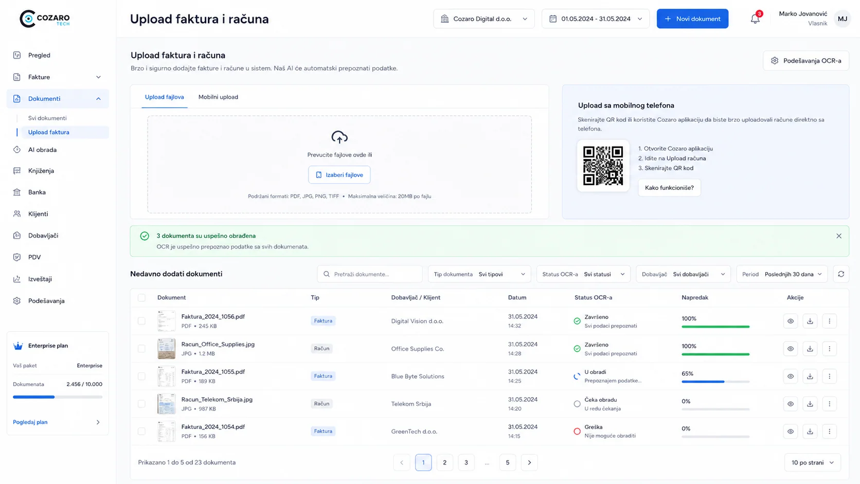 Cozarics accounting AI platform preview screenshot 5