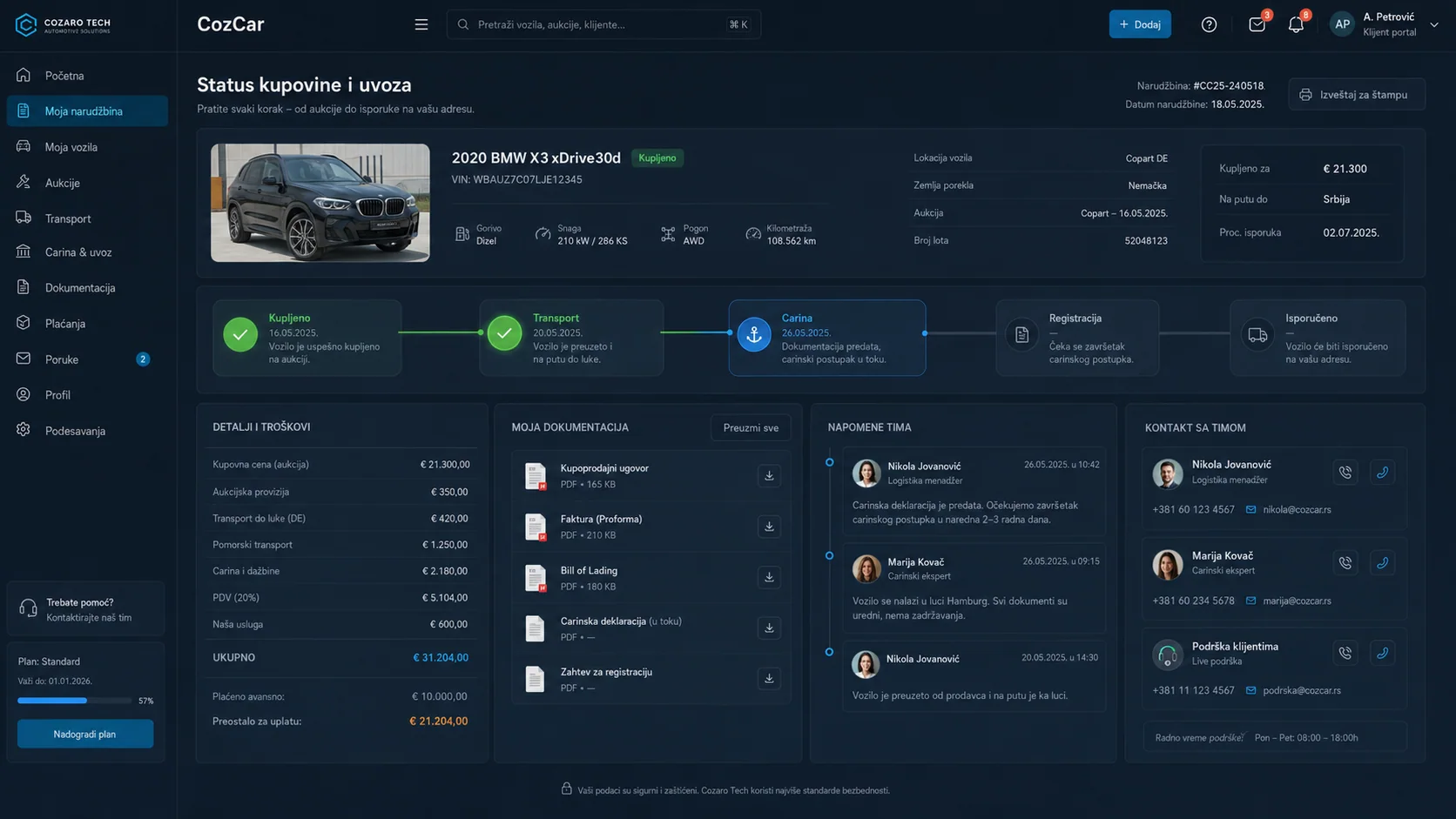 CozCar automotive import platform preview screenshot 6